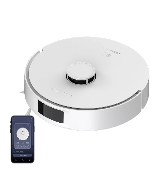 Робот-пылесос Polaris IQ Home PVCR 4750 белый, 5000 мAч Li-ion, уборка сухая/влажная, пылесборник контейнер 0,22 л