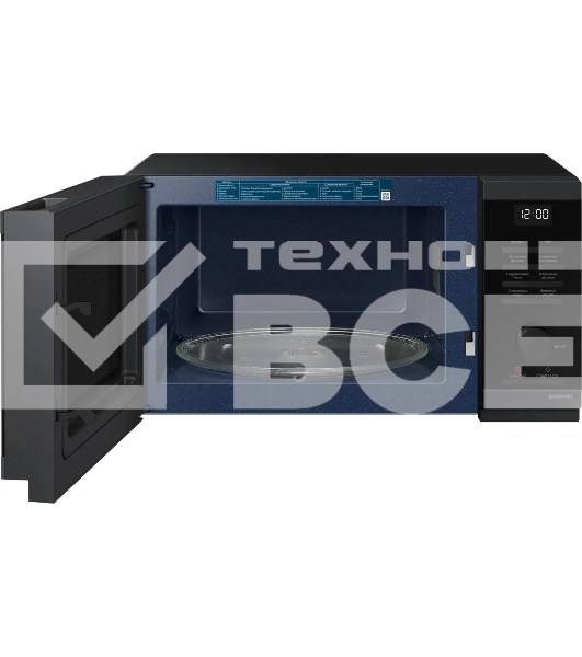 Микроволновая печь Samsung MS23DG4504AGBW черная сталь, 23 л, 800 Вт, переключатели - кнопки/поворотный механизм
