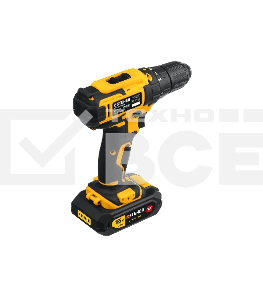 Дрель-шуруповерт аккумуляторная STEHER CD-160-1, Аккумуляторная, 16В, Кейс