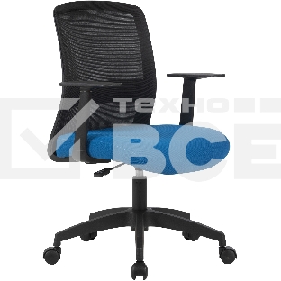 Кресло компьютерное Cactus CS-MC333-BKBL черный, сиденье темно-синий, сетка/ткань, низк.спин. крестов. пластик, пластик черный