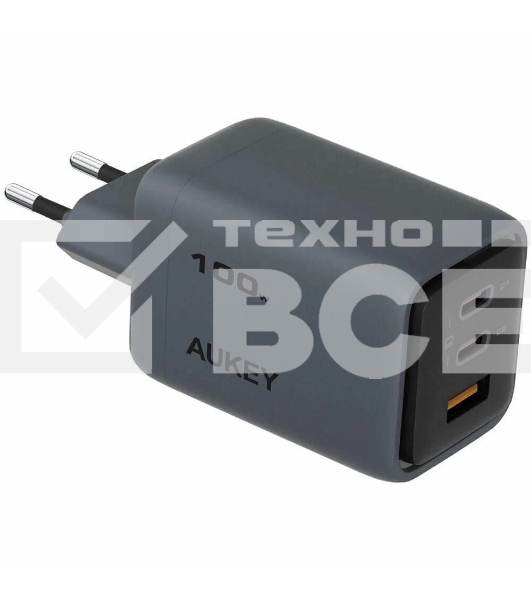 Сетевое зарядное устройство Aukey Comet Mix 100W  серый