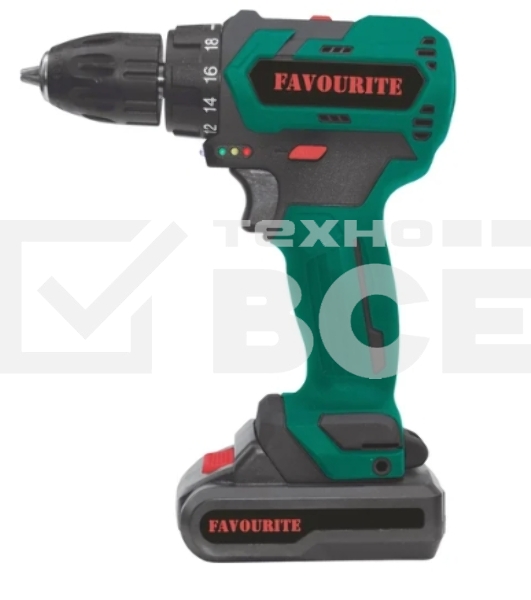 Дрель-шуруповерт аккумуляторная FAVOURITE DC 14NB, Аккумуляторная, 14В, 2 АКБ, Кейс