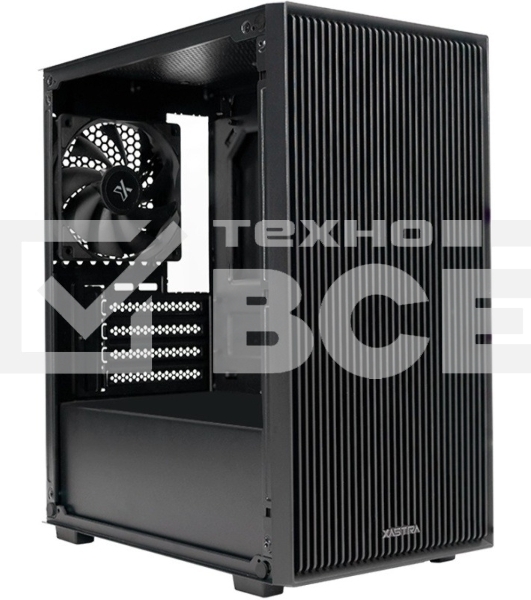 Компьютерный корпус XASTRA A307M 2BK SI Black mATX/Mesh/Metal left panel/2x120мм PWM FC black fans/A307M-2FC12BK-SI