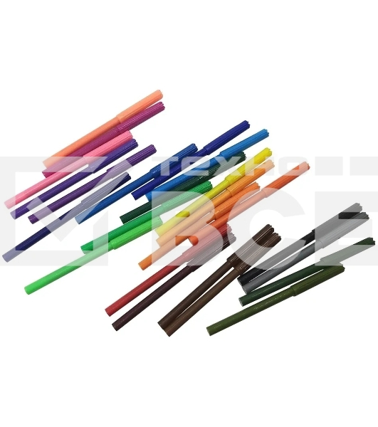 Фломастеры Silwerhof Eco 7.5мм 125мм, вентилируемый колпачок, 24 цвета, пакет с европодвесом