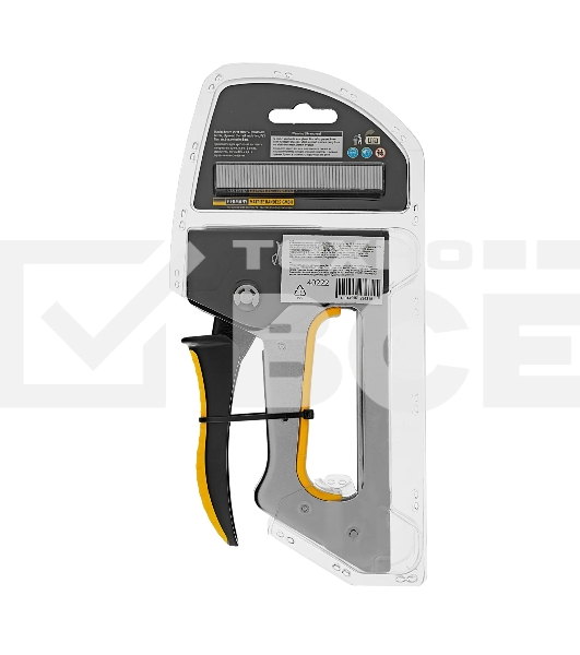 Степлер металлический Denzel скобы в комплекте, 2К рукоятка, тип 53, 6-10 мм