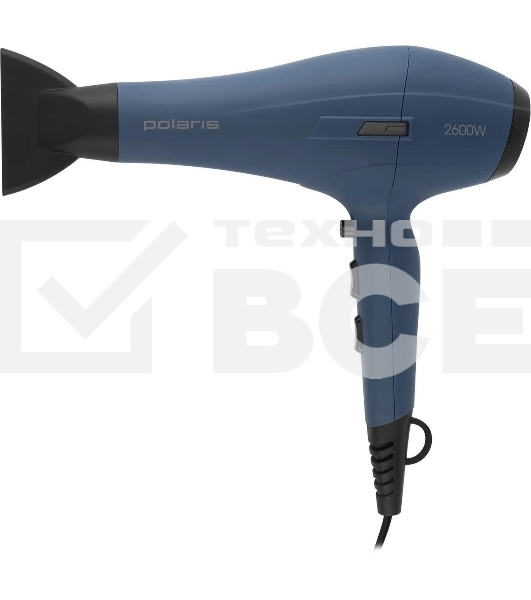 Фен Polaris PHD 2600ACi Salon Hair синий, 2600 Вт, ионизация
