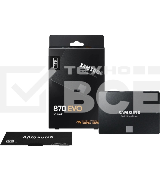 Жесткий диск SSD SAMSUNG SATA2.5' 1TB 6GB/S 870 EVO MZ-77E1T0B/AM