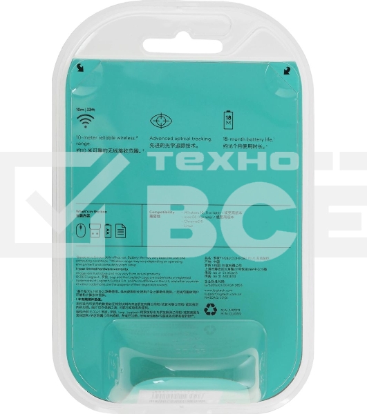 Мышь беспроводная Logitech M280 черный, 1000 dpi, радиоканал, USB, кнопки - 3