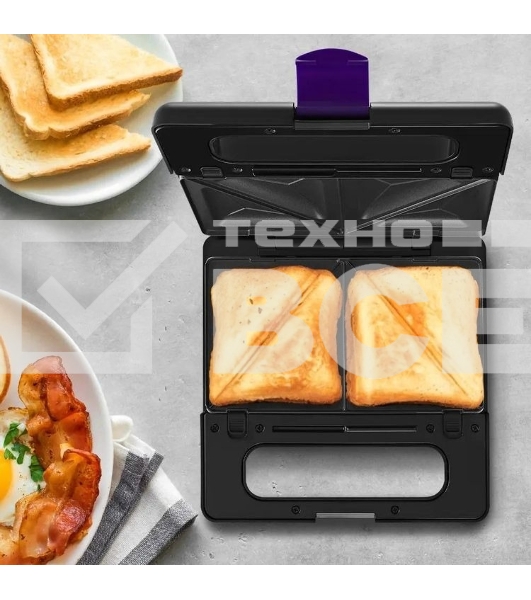 Вафельница Kitfort КТ-3611 800Вт черный/фиолетовый