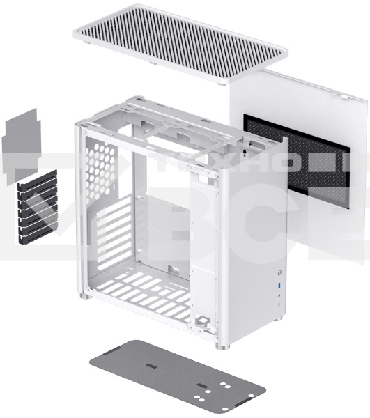 Корпус JONSBO D40 White без БП, боковая панель из закаленного стекла, mini-ITX, micro-ATX, ATX, белый