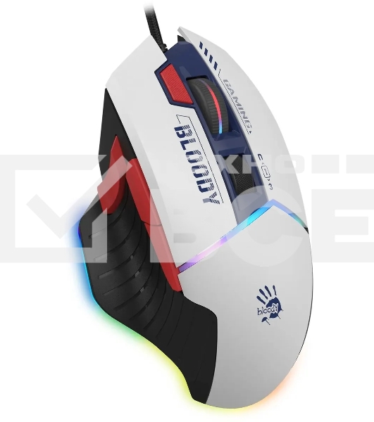 Мышь беспроводная A4Tech Bloody W95 Max Sports синий/белый оптическая (12000dpi) USB (10but)