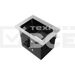 Прямоугольный металлический корпус Wize Pro [WRTS-06BOX-S] для модульной системы врезного лючка в стол с убирающейся крышкой для установки до 6 модулей-вставок, преустановленная рамка, серебристый