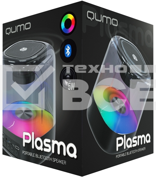 Акустическая система QUMO Plasma ВТ 0082 5 ВТ  объемное звучание  RGB подсветка