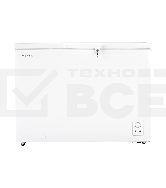 Морозильный ларь Vekta FR-380W02, белый, 1 камера, 1246*716*850 мм, полезный объем 350 л.