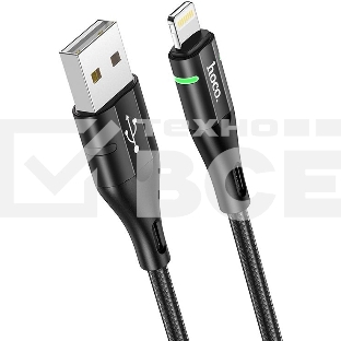 Кабель Hoco U93 Shadow iP USB (m)-Lightning (m) 1.2м черный коробка