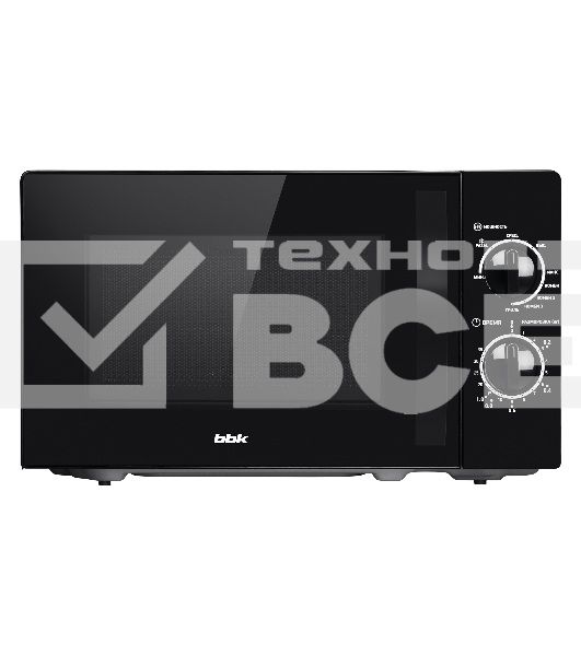 Микроволновая печь BBK 20MWG-739M/B чёрный, 20 л, 700 Вт, поворотный механизм