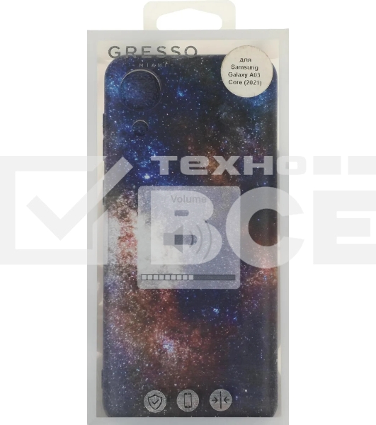 Чехол (клип-кейс) Gresso Meridian, для Samsung Galaxy A03 Core, черный [gr17aaae8932]