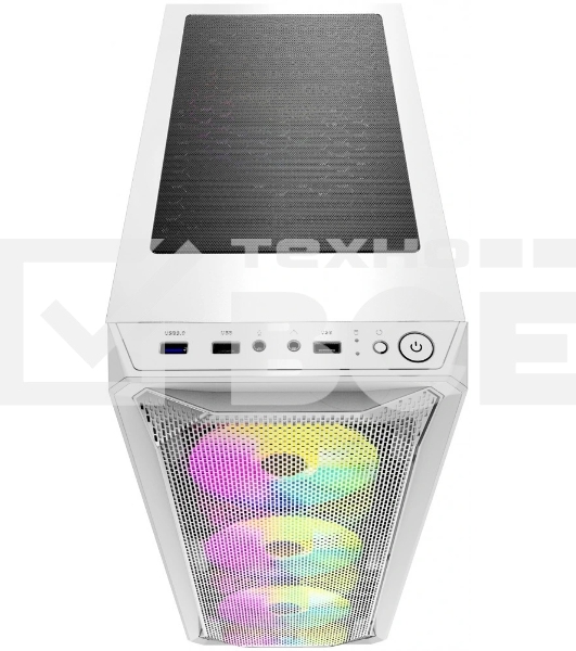 Компьютерный корпус Powercase Mistral Z4 White, Tempered Glass, Mesh, 4x 120mm 5-color LED fan, белый, ATX (CMIZW-L4)