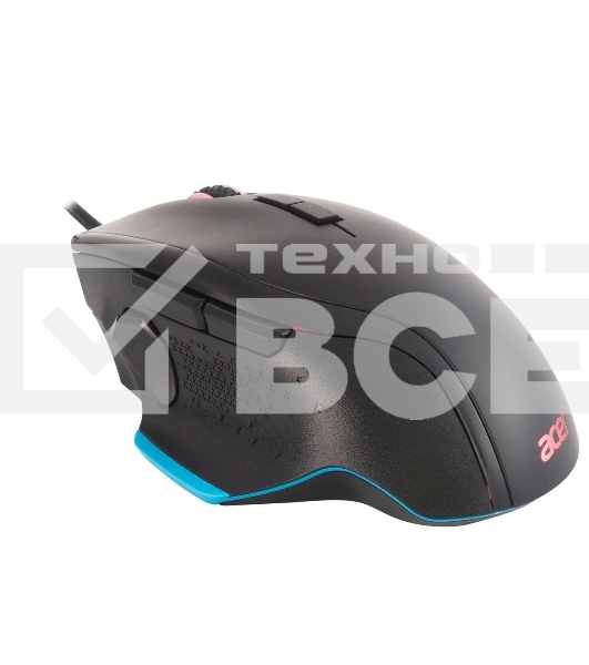 Мышь проводная Acer OMW123 черный, 6400 dpi, USB, кнопки - 8