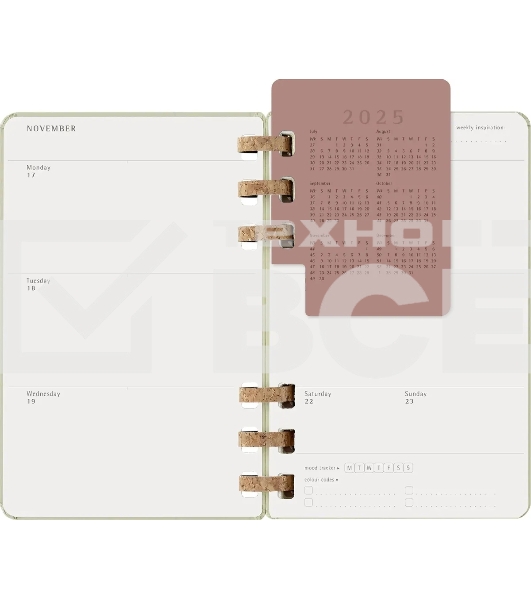 Еженедельник Moleskine ACADEMIC SPIRAL DHSPK5212AMWH3 Large 150х210мм 200 стр. кремовые страницы спираль киви