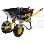 Тачка строительная Denzel усиленная, объем 140 л, 250 кг, двухколесная, колесо 15х6.00-6, фото4