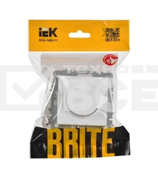 Светорегулятор IEK BR-D20-0600-K91 поворотно-нажимной СП BRITE СС10-1-0-БрАБ 600 Вт механизм арктич. бел.