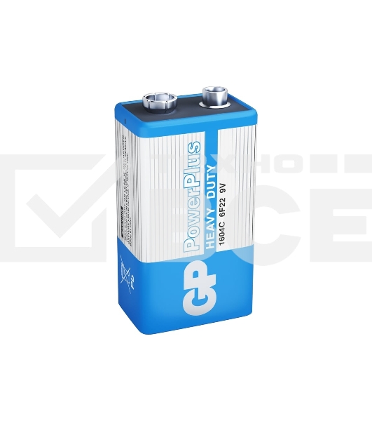 Солевая батарейка GP PowerPlus 9V Крона - 1 шт. в пленке