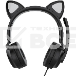 Гарнитура QUMO Game Cat чёрный, проводная, USB, подсветка, фото4