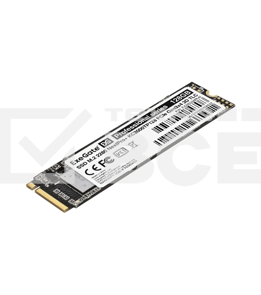 Накопитель SSD ExeGate NextPro+ KC2000TP128, 128Gb, PCIe 3.0 x4, M.2 2280, NVMe, R/W 1200/600