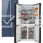 Холодильник Weissgauff WCD 590 NoFrost Inverter Premium Biofresh Blue Glass синий трёхкамерный 359/180 л морозилка снизу, фото19