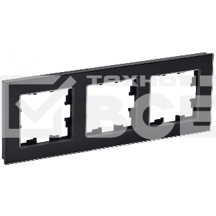 Рамка 3 -местная IEK BRITE РУ-3-2-БрЧ стекло черный