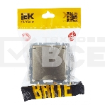 Розетка 1-местная IEK BRITE РСбш10-3-44-БрШ с заземлением, с защитными шторками и крышкой, 16А, IP44, шампань, фото3