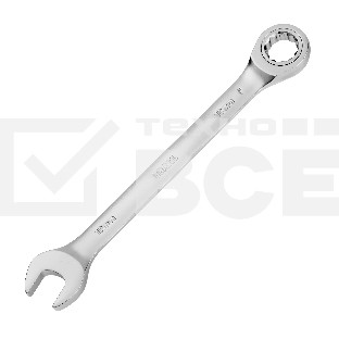 Ключ комбинированный трещоточный Denzel 14712 18 мм, CrV, матовый хром