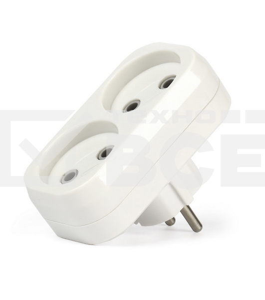 Плоский разветвитель Smartbuy (SBE-10-A02-2) 2 гнезда без заземления плоский 10А 250B