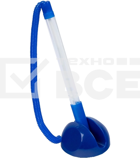 Ручка шариковая Silwerhof Eco синий d=0.7мм, синие чернила, индивмдуальный пакет с европодвесом, на подставке, сменный стержень, линия 0.5мм