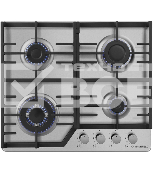 Газовая варочная панель Maunfeld EGHS.64.73CS/G, 4 конфорки, нержавеющая сталь, серебристый