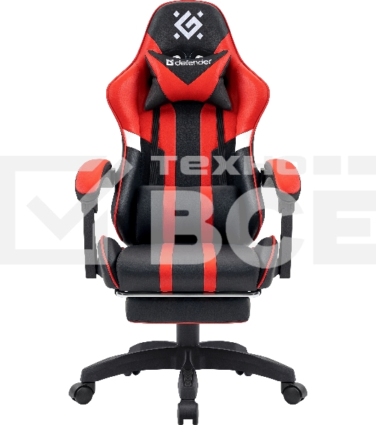 Кресло игровое Defender Colran черный/красный, класс 4, PU, подножка