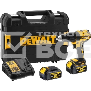 Дрель-шуруповерт DeWalt DCD778M2T-QW, Аккумуляторная, 18В, 2 АКБ, Кейс