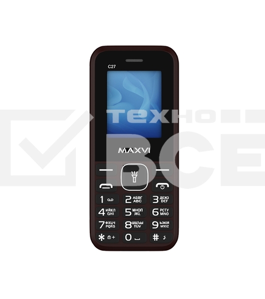 Мобильный телефон Maxvi C27 коричневый