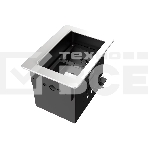 Прямоугольный металлический корпус Wize Pro [WRTS-06BOX-S] для модульной системы врезного лючка в стол с убирающейся крышкой для установки до 6 модулей-вставок, преустановленная рамка, серебристый, фото2
