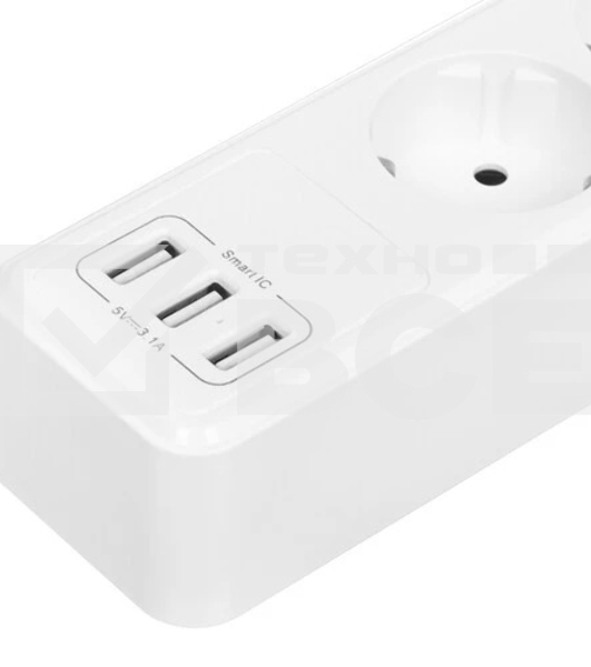 Сетевой фильтр QUMO Power Bar  5SP4U (P-0005), белый