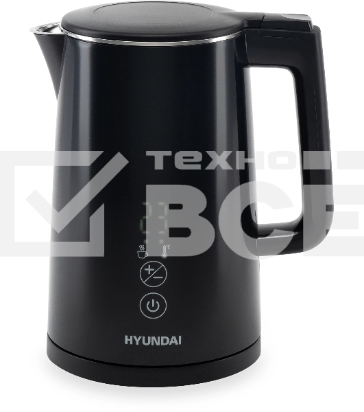 Чайник электрический Hyundai HYK-S5509 1.5 л, 2200 Вт, черный