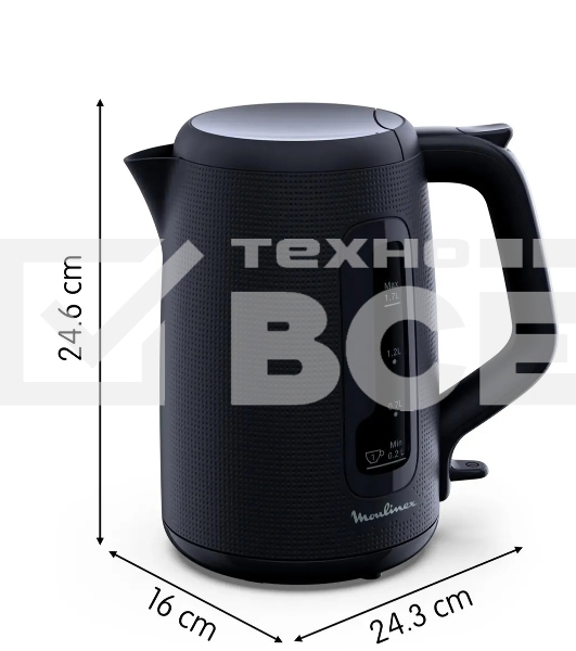 Чайник электрический Moulinex BY2M0810 1.7 л, 2400 Вт, черный