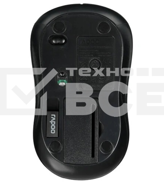 Мышь беспроводная Rapoo M160 Silent черный, 1300 dpi, радиоканал, Bluetooth, USB, кнопки - 3