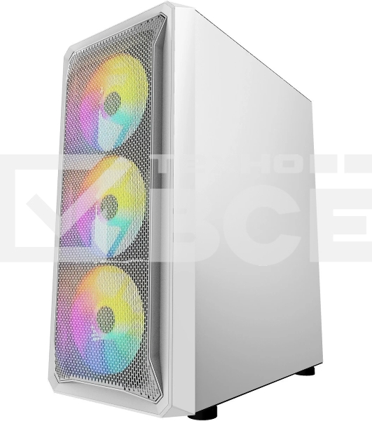 Компьютерный корпус Powercase Mistral Z4 White, Tempered Glass, Mesh, 4x 120mm 5-color LED fan, белый, ATX (CMIZW-L4)