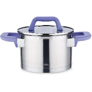 Кастрюля Lara LR02-254 Лаванда 5 л, 22 см, с крышкой, нержавеющая сталь