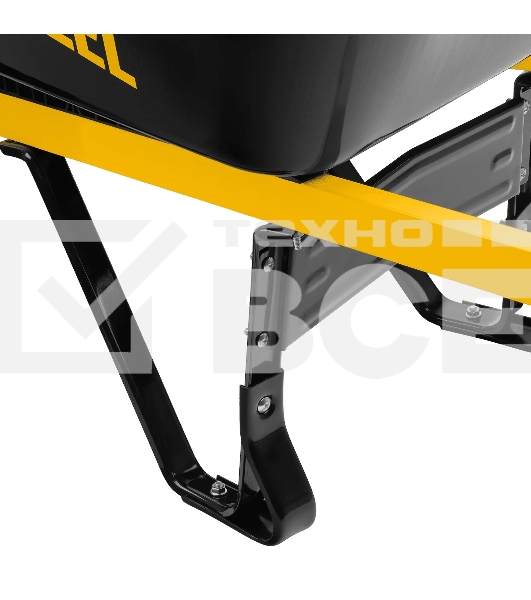 Тачка строительная Denzel усиленная, объем 140 л, 250 кг, двухколесная, колесо 15х6.00-6