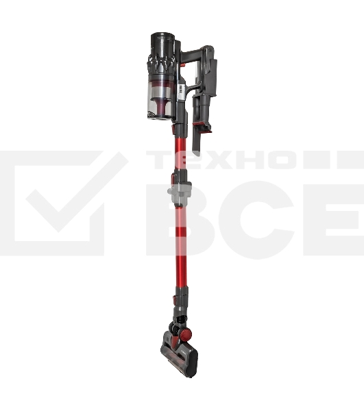 Пылесос вертикальный Supra VCS-5080 красный/серый, питание от аккумулятора, 250 Вт, уборка сухая, пылесборник 0.8 л