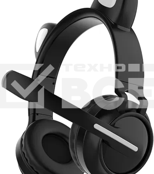 Гарнитура QUMO Game Cat чёрный, проводная, USB, подсветка