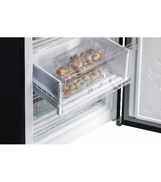 Холодильник Nordfrost RFC 390D NFGB черное матовое стекло двухкамерный 240/95л морозилка снизу